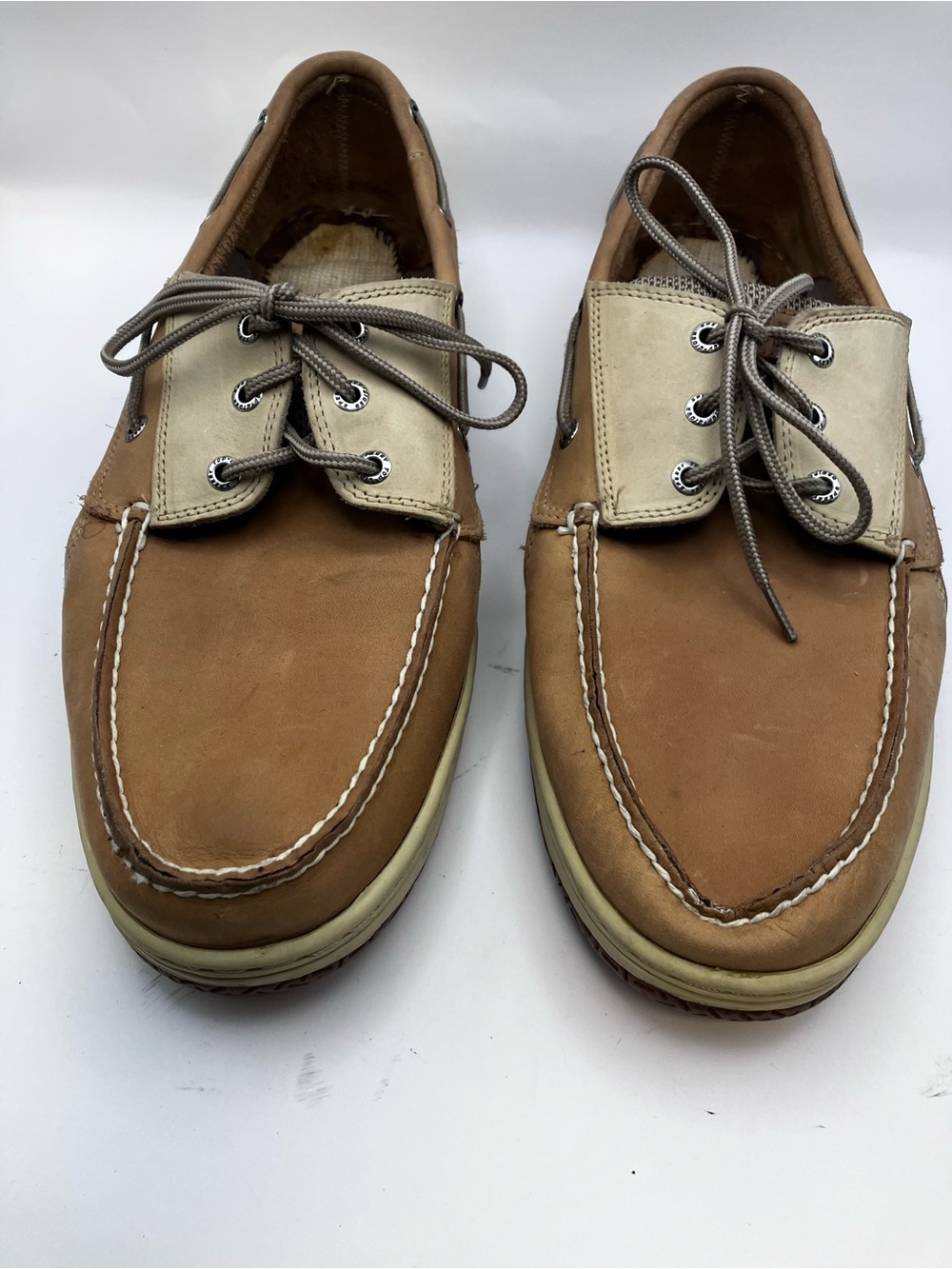 Sperry Two-Tone Tan and Cream Men’s Boat Shoes